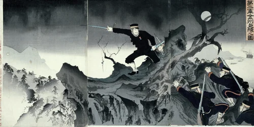 Episode aus dem Chinesisch-Japanischen Krieg (Holzschnitt)